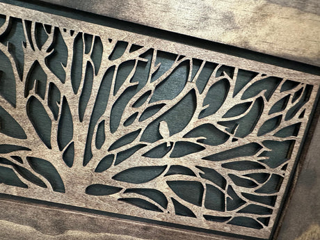 Hidden Gun Storage Cabinet Birds In A Tree Wall Decoration - Secure Wall Mountable Gun Safe by Bellewood Designs Bellewood Designs