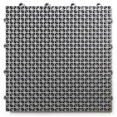Big Floors DuraGrid Outdoor Modular Deck Tiles, Interlocking, Slip-Resistant, Self-Draining, Durable Plastic Flooring, Easy Install, UV & Water Resistant, Made in USA, 40 Pack, Gray Big Floors