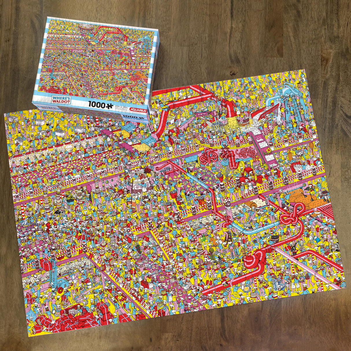 AQUARIUS Where’s Waldo? Cake Factory 1000pc Puzzle (1000 Piece Jigsaw Puzzle) - Glare Free - Precision Fit - Officially Licensed Where's Waldo Merchandise & Collectibles -22x28 Inches AQUARIUS