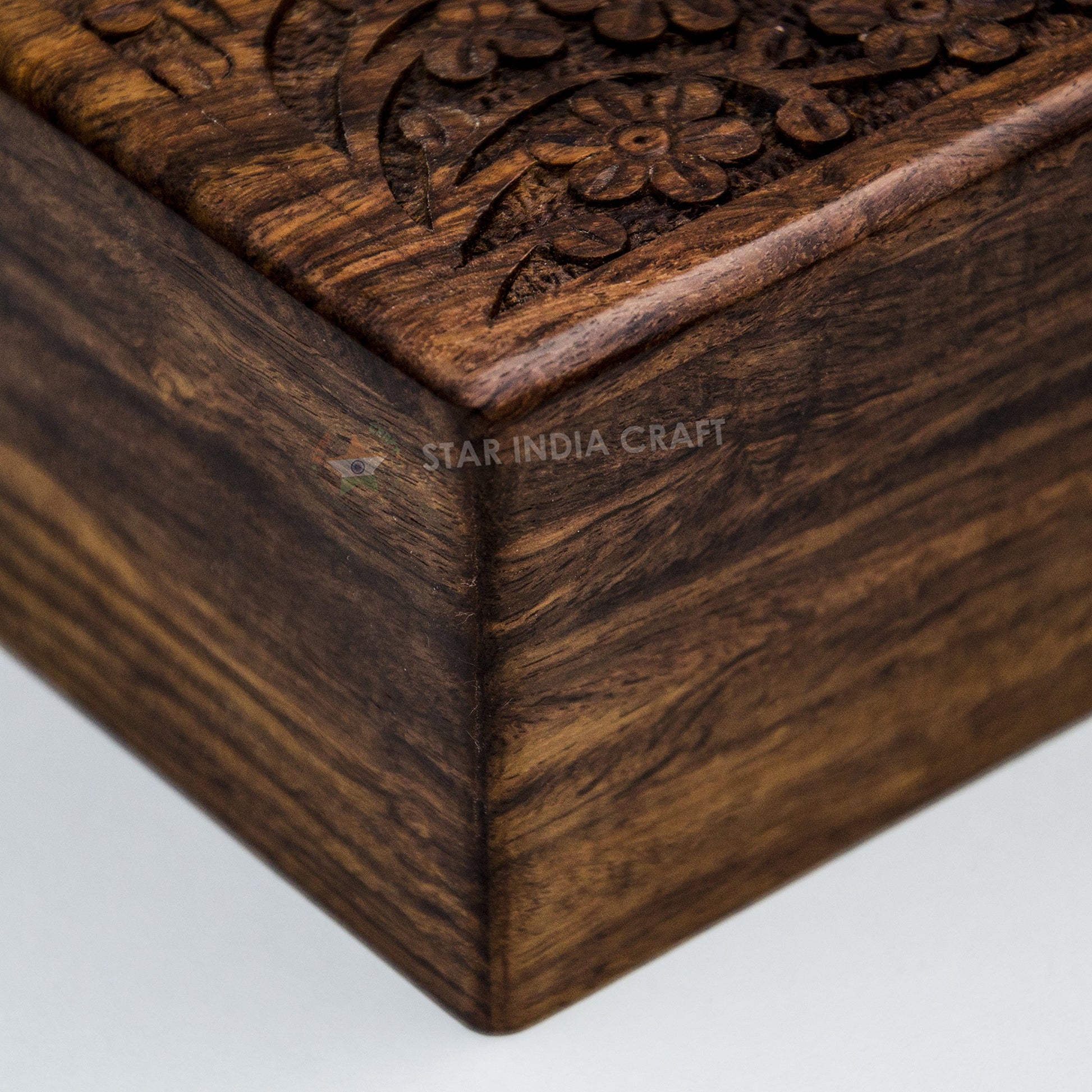 Handmade Tree of Life Adult Wooden Cremation Urns for Human Ashes by STAR INDIA CRAFT - Dark Brown Wooden Pet Urns for Dogs, Wooden Funeral Urns, - WoodArtSupply