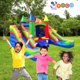 Crossover Rainbow Inflatable Bounce House with Double Inflatable Water Slides for Kids, 16.5 x 15 x 11 Foot, Bouncy House for Kids, Commercial Outdoor Party Bouncer with Blower, Stakes, Storage Bag Pogo Bounce House