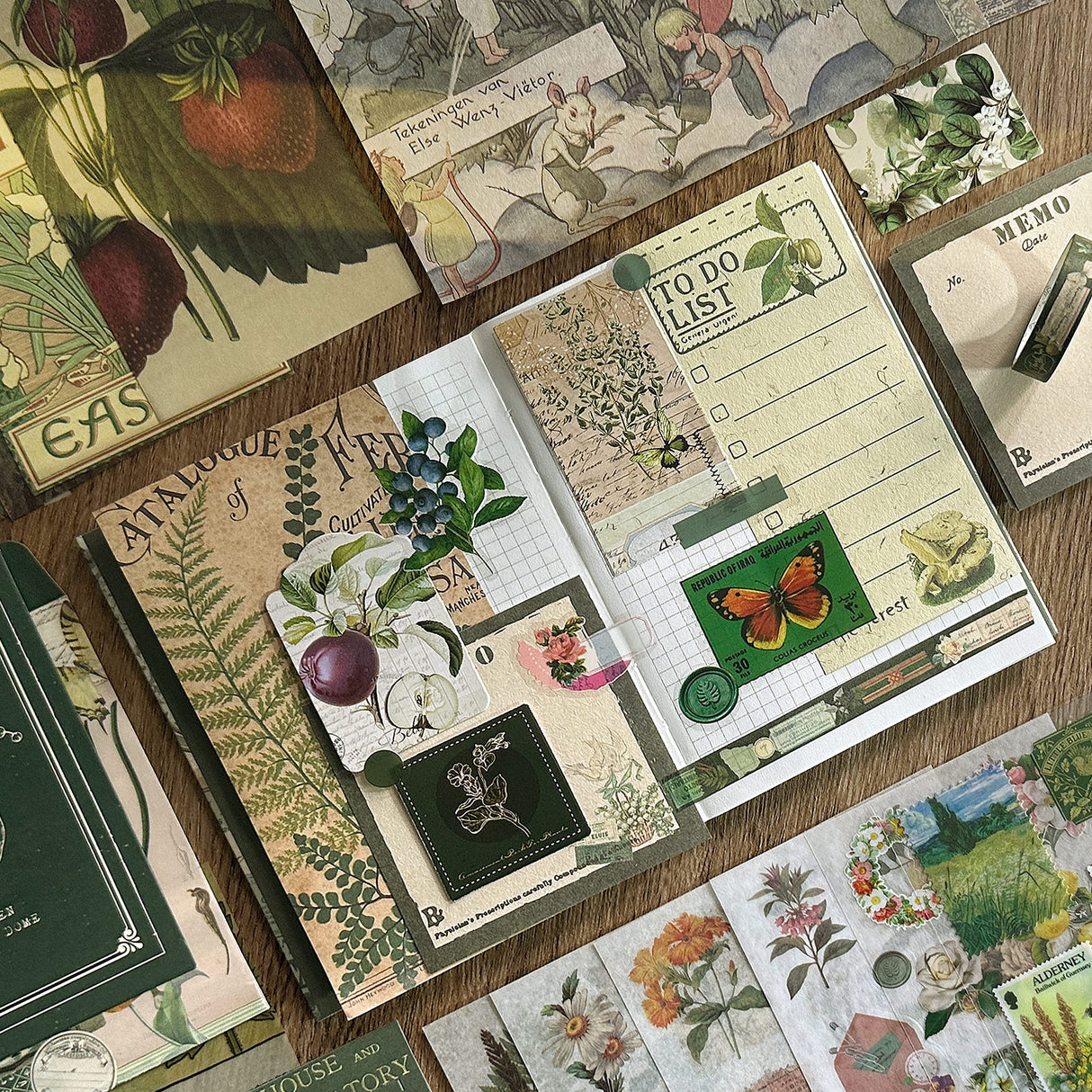 Scrapbooking Supplies Kit, Botanical Aesthetic Vintage Scrapbook Kit for Bullet Junk Journal A6 Grid Notebook Stationary Journaling Supplies Flower DIY Craft Birthday Gifts for Women Kid Teen Girl Aromoty