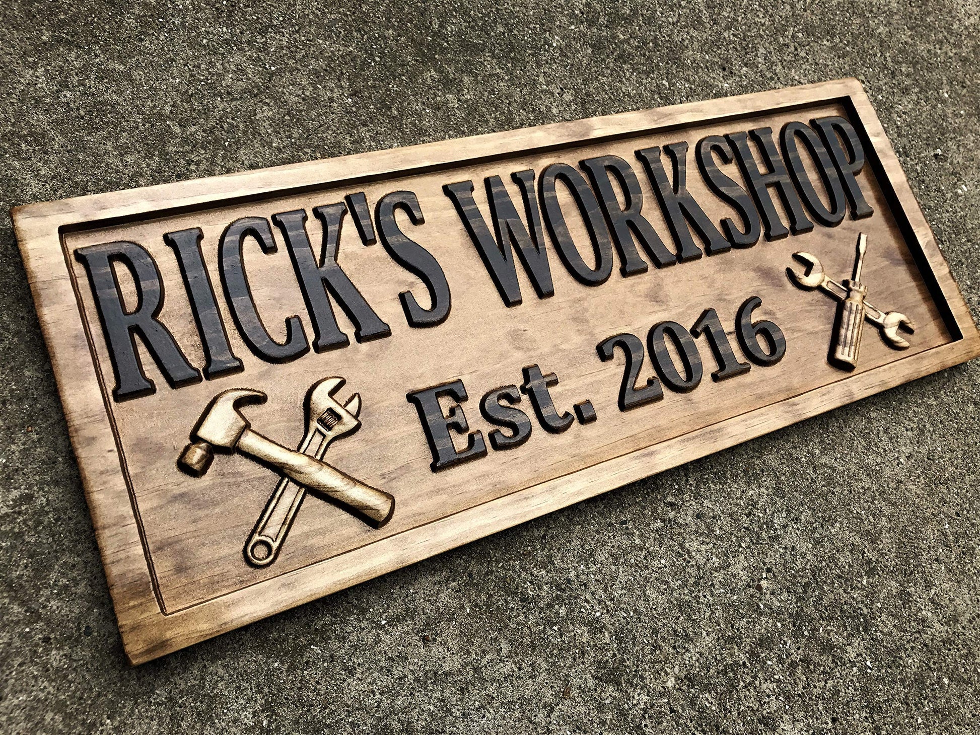 Custom Workshop Sign Wooden Gifts for Men Gifts For Him Husband Gift Custom Garage Sign Wooden Shop Sign Personalized Man Birthday Fathers Day Gift - WoodArtSupply