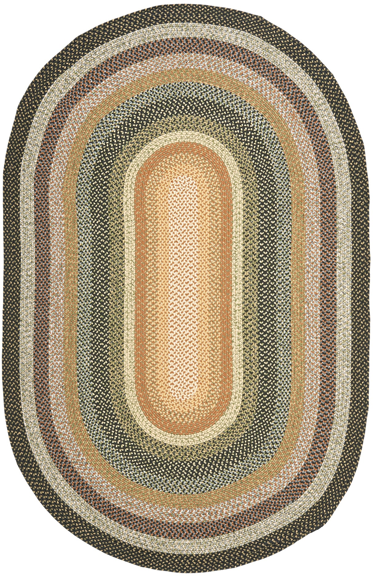 SAFAVIEH Washable Rug Outdoor Braided Collection - 5' x 8' Oval, Multi, Handmade & Reversible, Non-Shedding & Easy to Clean, Ideal for Patio, Backyard, Mudroom (BRD308A) SAFAVIEH