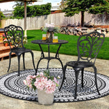 NUU GARDEN 3 Piece Outdoor Bistro Table Set, All Weather Cast Aluminum Patio Bistro Sets Patio Table and Chairs Set of 2 with Umbrella Hole for Yard, Garden, Balcony, Black NUU GARDEN