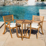 Christopher Knight Home Coronado Acacia Wood Bistro Set, 3-Pcs Set, Teak Finish Christopher Knight Home