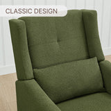 KISLOT Nursery Recliner Chair Swivel Glider Upholstered Rocker Fabric Manual Reclining Chair with Wood Base for Living Room Bedroom KISLOT