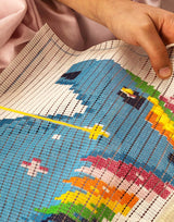 sozo growing up creative Needlepoint Kit Embroidery Craft Pillow Kit for Kids and Adult Beginners Throw Pillow Unicorn Printed Tapestry Canvas sozo growing up creative