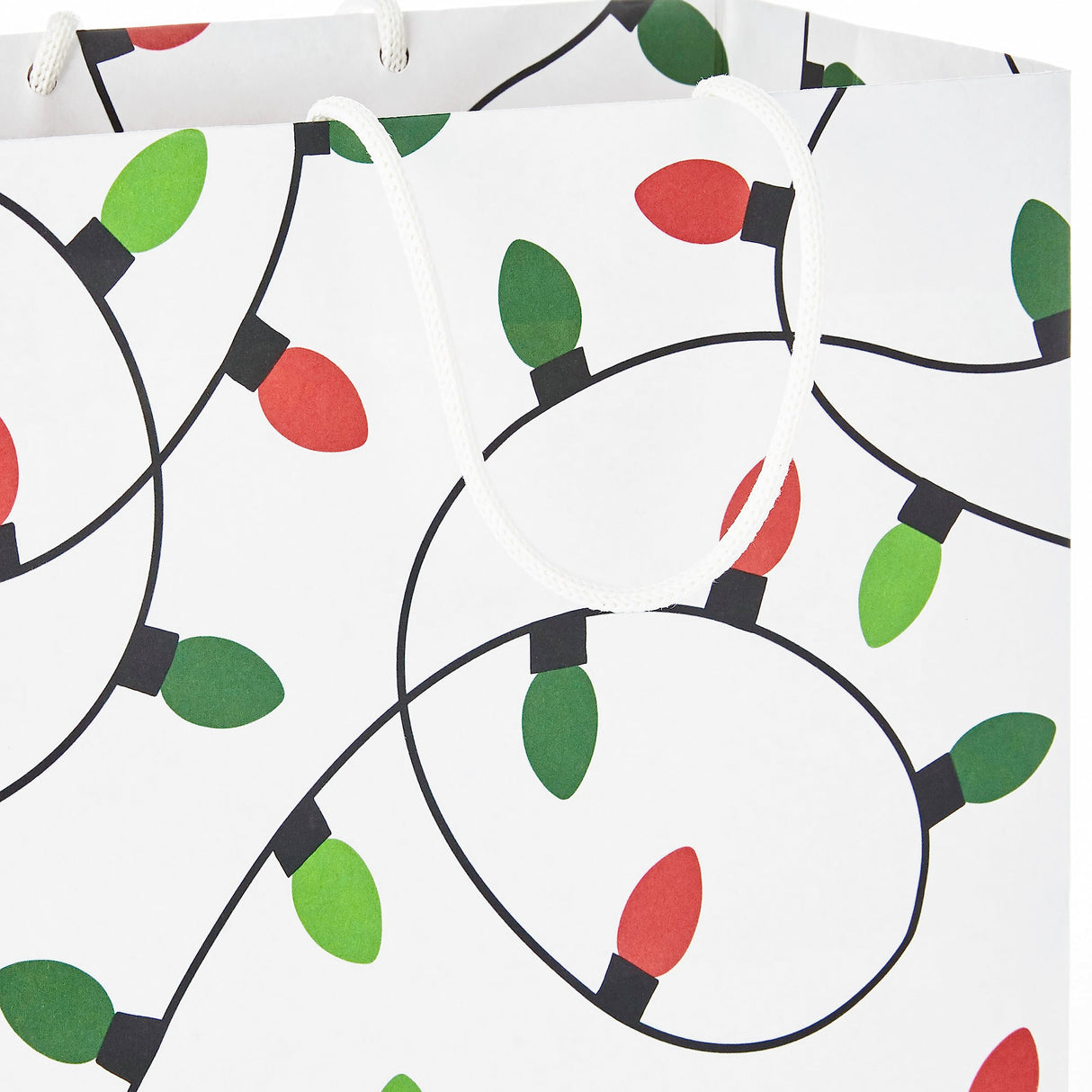 Hallmark Christmas Gift Bags for Kids (8 Bags: 3 Small 6", 3 Medium 9", 2 Large 13") Recyclable Kraft with Santa, Lights and Tree Hallmark