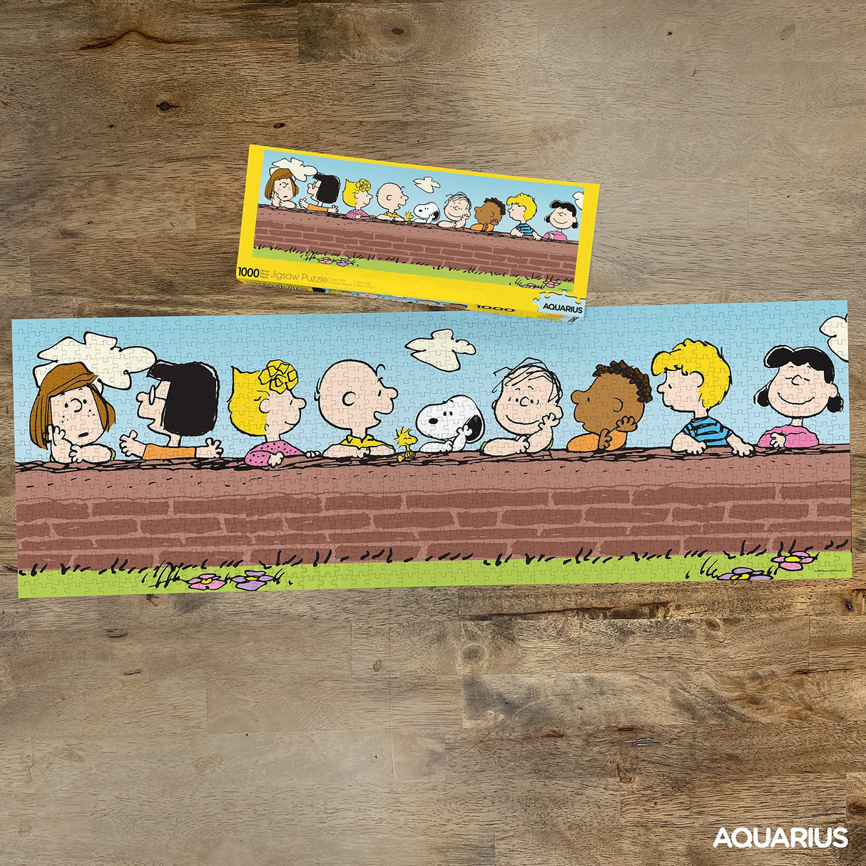 AQUARIUS Peanuts Puzzle (Slim 1000 Piece Jigsaw Puzzle) - Officially Licensed Peanuts Merchandise & Collectibles - Glare Free - Precision Fit - 12x36 Inches AQUARIUS