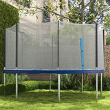 Soozier Trampoline Safety Net for 14ft Round Trampoline with 8 Straight Poles Poles Not Included, Weather Resistant Trampoline Net Replacement Enclosure with Yellow Zippered Entrance, Blue Soozier