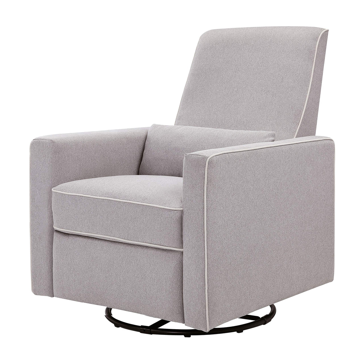 DaVinci Piper 360° Swivel Rocker Recliner Chair - Rocking Chair for Nursery & Living Room, GREENGUARD Gold, FSC & Certi-PUR US Certified, Comfy Nursery Glider Recliner - Heathered Grey w/Cream Piping DaVinci