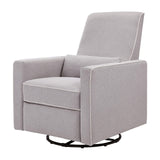 DaVinci Piper 360° Swivel Rocker Recliner Chair - Rocking Chair for Nursery & Living Room, GREENGUARD Gold, FSC & Certi-PUR US Certified, Comfy Nursery Glider Recliner - Heathered Grey w/Cream Piping DaVinci