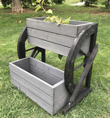 Seny 2 Tier Raised Garden Bed Wooden Elevated Garden Planter Kit Outdoor Indoor Solid Wood 23 x 15 x 21in SENY