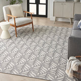 Nourison Home Aloha Indoor/Outdoor Grey 9' x 12' Area Rug, Easy Cleaning, Non Shedding, Bed Room, Living Room, Dining Room, Kitchen (9x12) Nourison