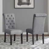 Roundhill Furniture Leviton Wood Dining Set, Table with 6 Chairs, Gray Roundhill Furniture