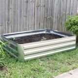 Sunnydaze 11.75" H Raised Metal Garden Bed - Galvanized Raised Garden Bed Outdoor for Vegetables and Flowers - Silver - 4' x 3' Rectangle Sunnydaze