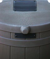 Good Ideas Rain Wizard 50 Gallon Plastic Rain Barrel for Outdoor Rainwater Collection and Storage Features a Metal Spigot and Flat Back Design, Oak Good Ideas