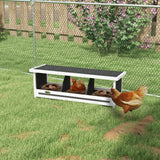 PawHut Wood Chicken Nesting Box, 3 Hole Chicken Boxes for Laying Eggs, Chicken Coop Nesting Box with Asphalt Roof for Indoor or Outdoor, Fits Up to 3 Hens, Gray PawHut