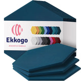 Ekkogo Acoustic Panels 12-Pack Soundproof Wall Panels 14"X12.1"X0.4" Sound Panels High Density Sound Dampening Panels - [Ocean Turquoise Hexagon] Ekkogo