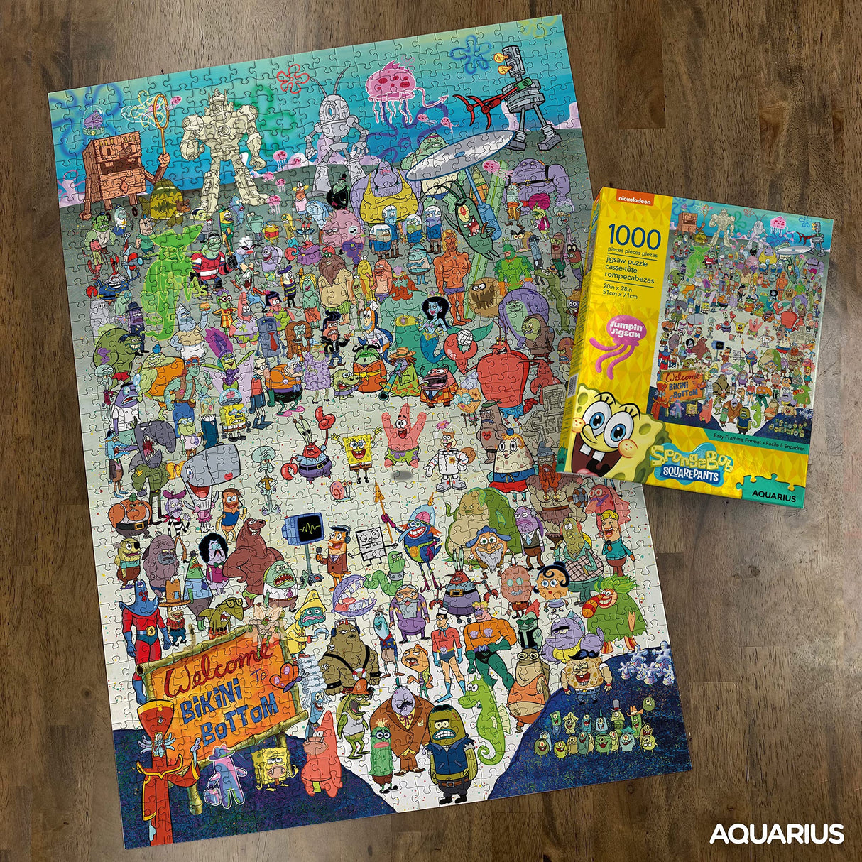 AQUARIUS SpongeBob SquarePants Puzzle (1000 Piece Jigsaw Puzzle) - Officially Licensed SpongeBob Merchandise & Collectibles - Glare Free - Precision Fit - 20 x 28 Inches AQUARIUS