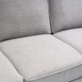 Mellow HANA Modern Linen Fabric Loveseat / Sofa / Couch with Armrest Pockets, Heather Grey Mellow