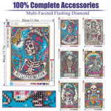 LWZAYS 6 Packs DIY Skull Diamond Painting Kits for Adults, Halloween Skull Tarot Diamond Art Kits for Beginners, Full Round Dots Diamond Arts and Crafts for Home Wall Decor Gifts(12x16 inch) LWZAYS