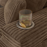 Homall 142" Boneless Couch, Modular Sectional Sofa, No Assembly Required, Memory Foam Filling, Corduroy U-Shaped Sofa, Movable Multi-Person Couch for Living Room (Brown) Homall