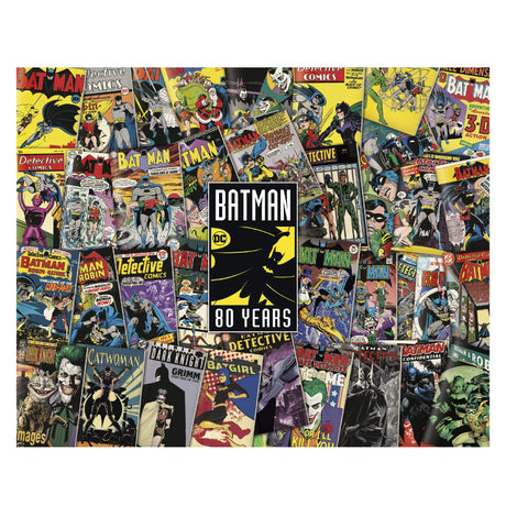 Paladone Batman 1000 Piece Jigsaw Puzzle - Pop Culture Retro Puzzle, Comic Books Through Time Collage, Yellow Paladone