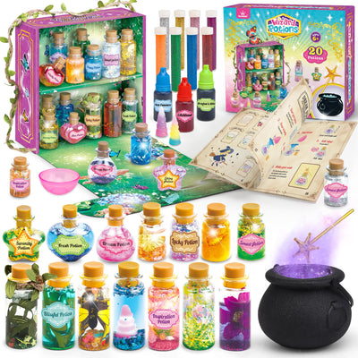 wookidel Fairy Magic Craft Kit for Kids with 20PCS Potion Bottles - Fairy Magical Potions Making Craft Kit - Gift for Christmas, Birthday, Creative Art Craft Kit for Girls Boys 6 7 8 9 10 Year Old