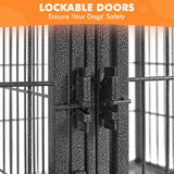 Yaheetech Stackable Dog Crate 42'' Heavy Duty Large Dog Crate with Divider 4pcs Rolling Pet Metal Crate w/Double Doo Water Bowl Pet Kennel Indoor Yaheetech