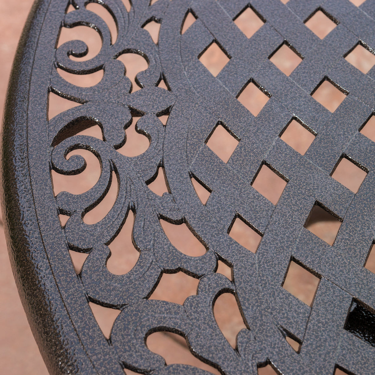 Christopher Knight Home Hallandale Outdoor Cast Aluminum Dining Set for Patio or Deck, 5-Pcs Set, Hammered Bronze Christopher Knight Home