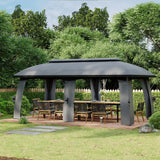 Outsunny 10' x 20' Patio Gazebo, Outdoor Gazebo Canopy Shelter with Netting, Vented Roof, Steel Frame for Garden, Lawn, Backyard, and Deck, Dark Gray Outsunny