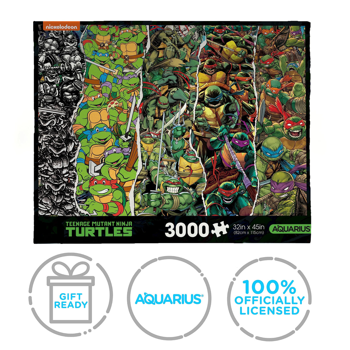 AQUARIUS TMNT Timeline 3000pc Puzzle (3000 Piece Jigsaw Puzzle) - Glare Free - Precision Fit - Officially Licensed Teenage Mutant Ninja Turtles Merchandise & Collectibles - 42x35 Inches AQUARIUS