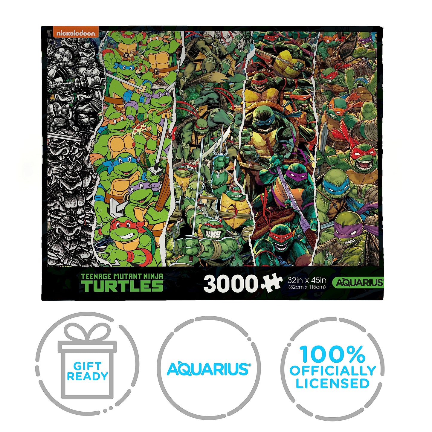 AQUARIUS TMNT Timeline 3000pc Puzzle (3000 Piece Jigsaw Puzzle) - Glare Free - Precision Fit - Officially Licensed Teenage Mutant Ninja Turtles Merchandise & Collectibles - 42x35 Inches