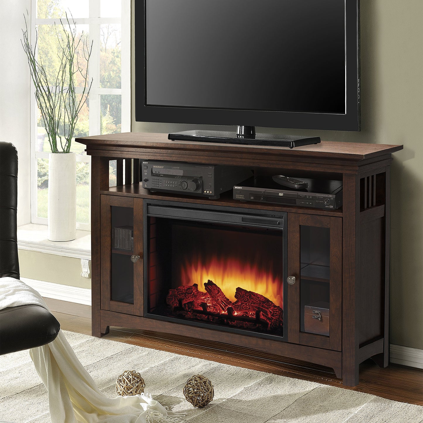 Muskoka Wyatt 48" Media Fireplace-Burnished Oak