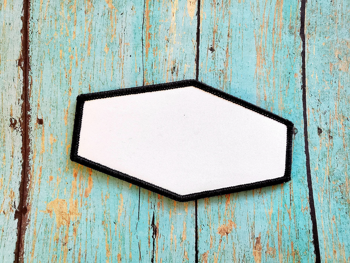 Sublimation Blanks 10 pcs! Diamond Hat Patch Sublimation Blank with Black Trim 100 Polyester, white, 4x2.5 Sublimation Blanks Company