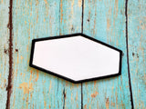 Sublimation Blanks 10 pcs! Diamond Hat Patch Sublimation Blank with Black Trim 100 Polyester, white, 4x2.5 Sublimation Blanks Company