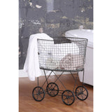 Creative Co-op Vintage Metal Laundry Basket with Wheels 25" x 15" x 26 3/4" (W x D x H) Creative Co-Op
