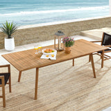 Modway Vienna Outdoor Patio Teak Wood Extendable Dining Table in Natural Modway