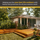 Cabot Wood Toned Stain + Sealer, Low VOC Exterior Natural Wood Stain, Cedar, Gallon Cabot