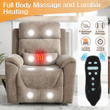 Trustyue Dual Motor Power Lift Recliner Chair with Lay Flat, Full-Body Vibration & Lumbar Heating - Lift Assist Chair for Elderly, Electric Recliner with Massage and Heat, Easy Assembly Khaki Trustyue