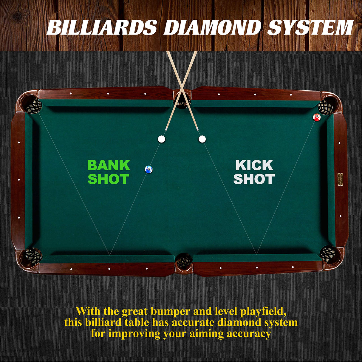 Barrington Billiards 7.5' Springdale Drop Pocket Table with Pool Ball and Cue Stick Set Barrington Billiards