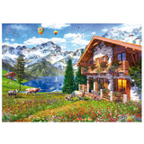 Educa - Chalet in The Alps - 4000 Piece Jigsaw Puzzle - Puzzle Glue Included - Completed Image Measures 53.54"x 37.79" - Ages 14+ (19568) Educa