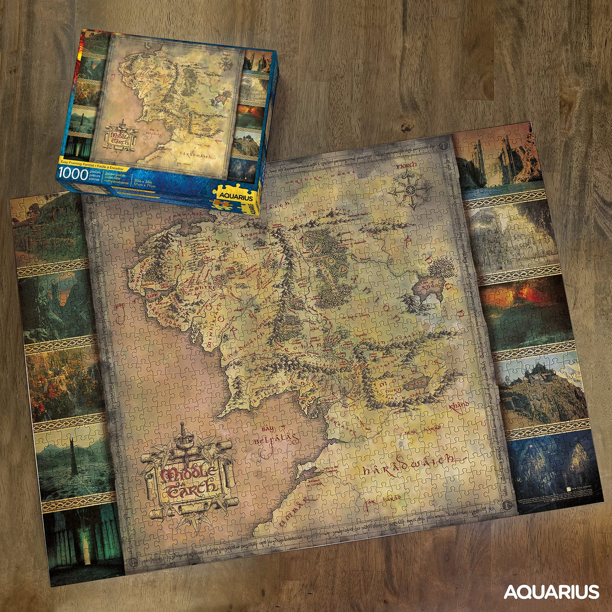 AQUARIUS Lord of the Rings Map Puzzle (1000 Piece Jigsaw Puzzle) - Glare Free - Precision Fit - Officially Licensed Lord of the Rings Merchandise & Collectibles - 20 x 28 in AQUARIUS
