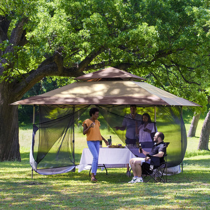 Z-Shade 10' x 10' Screenroom Shade Protectant Attachment for 13' x 13' Outdoor Shelter Tent Gazebos, Accessory Only, Black