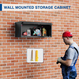 Fesbos Metal Storage Cabinet Black Wall Cabinets with Locking Door - Wall Mounted Storage Cabinet for Garage Warehouse Home Office - Assembly Required Fesbos
