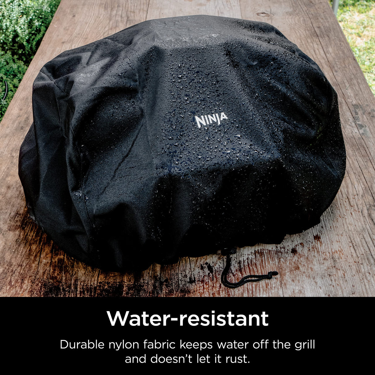 Ninja XSKCOVER Premium Outdoor Cover, Compatible Woodfire Grills (OG700 Series), Water-Resistant, Anti-Fade Fabric, Lightweight, Black, 19'' x 24'' x 13' Ninja