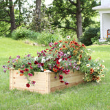 Sunnydaze 48.25-Inch Rectangular Wood Raised Garden Bed - Elevated Planter Box for Flower, Vegetable, and Herb Gardening Sunnydaze