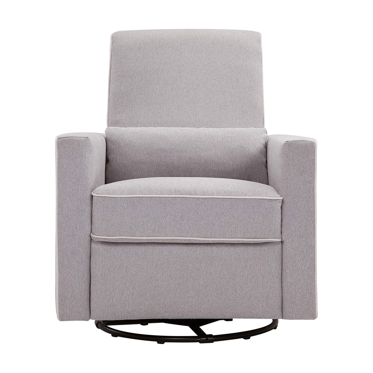 DaVinci Piper 360° Swivel Rocker Recliner Chair - Rocking Chair for Nursery & Living Room, GREENGUARD Gold, FSC & Certi-PUR US Certified, Comfy Nursery Glider Recliner - Heathered Grey w/Cream Piping DaVinci